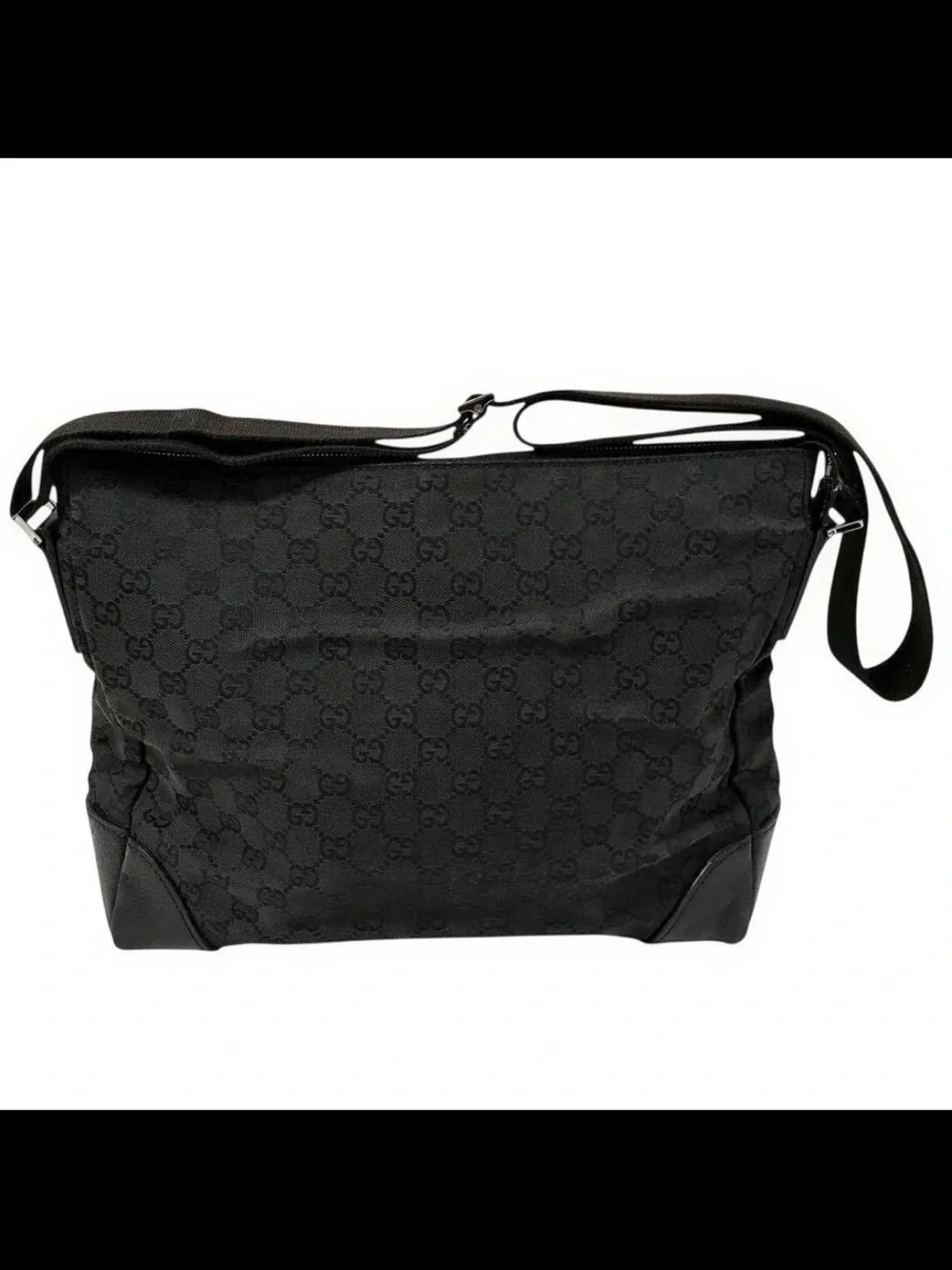 Gucci Black Monogram Shoulder Messenger Bag